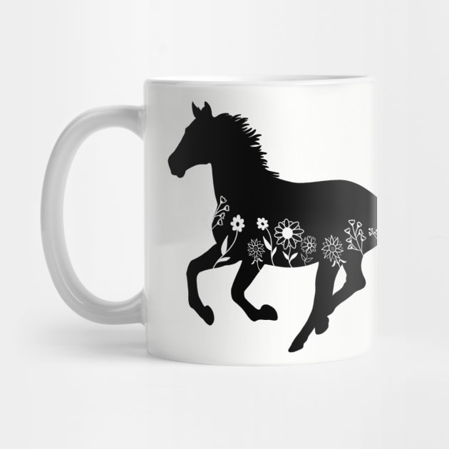 Galloping Floral Horse by JessDesigns
